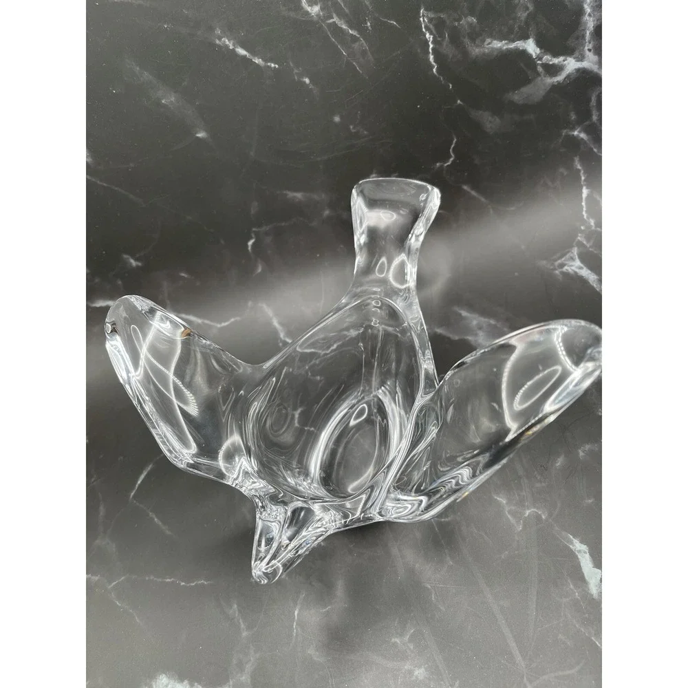 Crystal Bird in Flight Candy Dish Tabletop Decoration‎ Heavy Glass 7.5